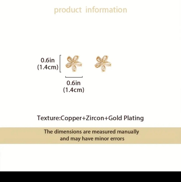 Elegant CZ and Rose Gold Flower Earrings - Picture 5 of 15